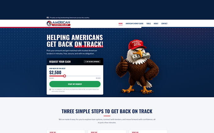 Desktop browser mockup showing a fast-loading business website homepage