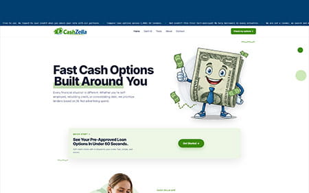 Phone mockup displaying a lightweight marketing landing page